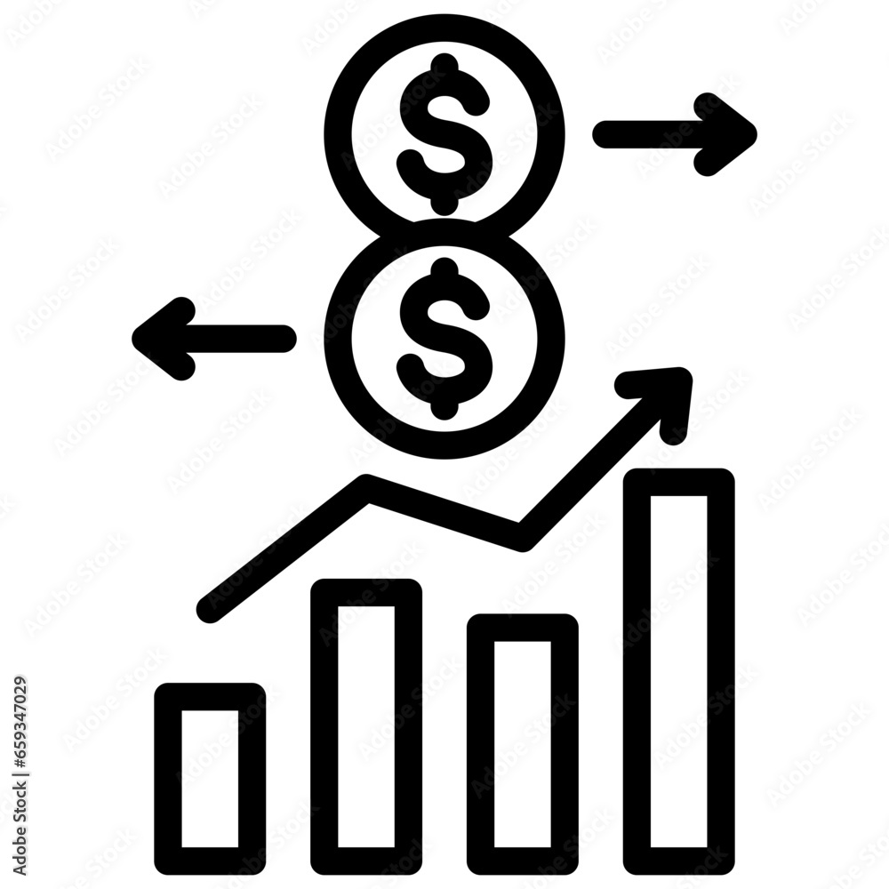 Financial Transaction Outline Icon Financial Transaction Outline Icon