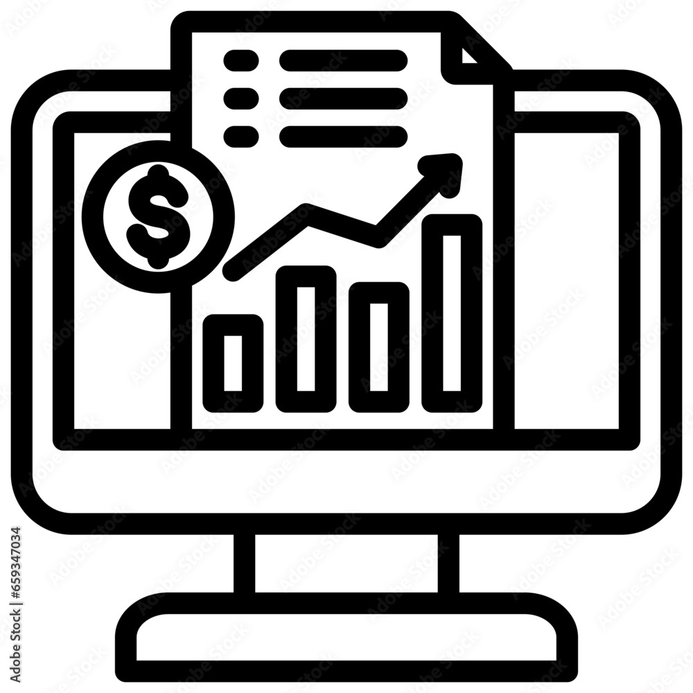 Financial Information Outline Icon Financial Information Outline Icon