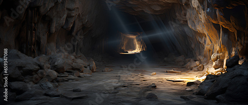 Foto Deserted Limestone Mine Tunnel