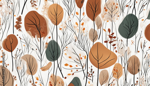 autumn abstract background with organic lines and textures on white background. Autumn floral detail and texture. Abstract floral organic wallpaper