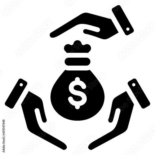 Join Stock Company Glyph Icon