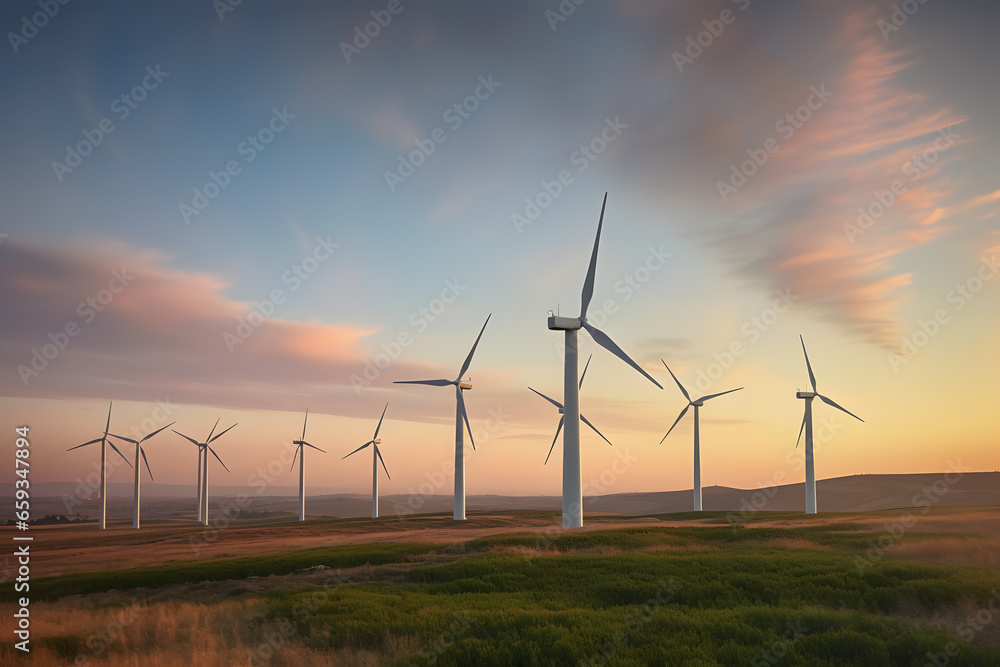 Wind Farm Generating Renewable Energy in a Rural Landscape Wind Farm Generating Renewable Energy in a Rural Landscape
