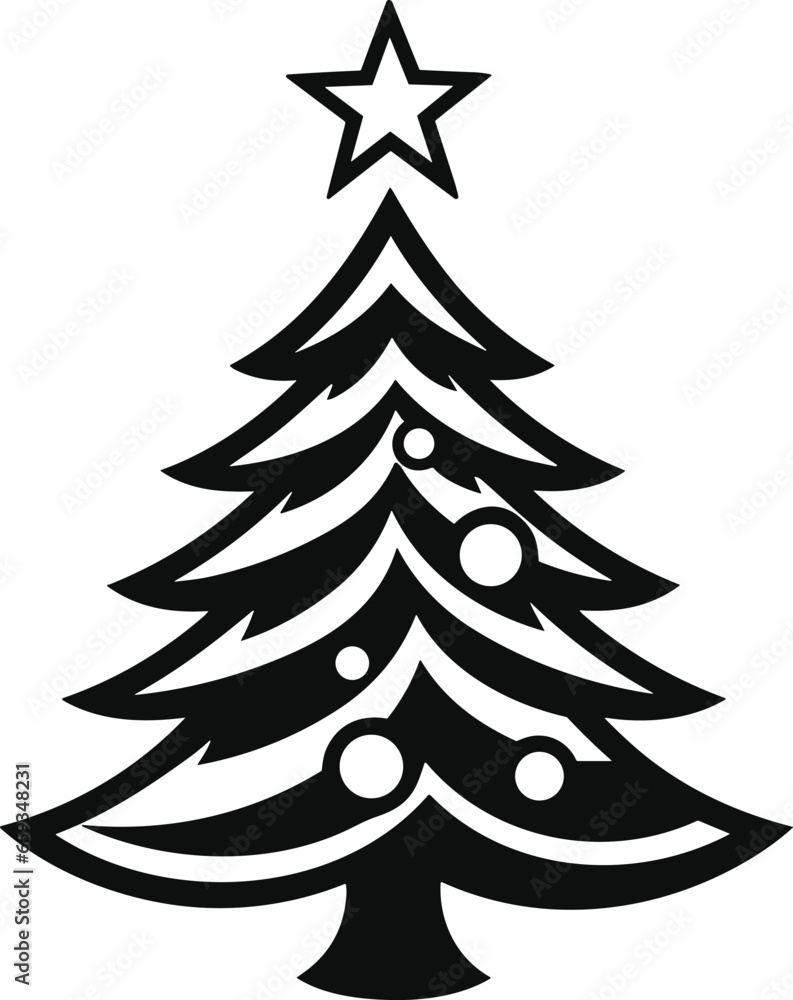 Christmas tree black and white symbols Christmas tree black and white symbols