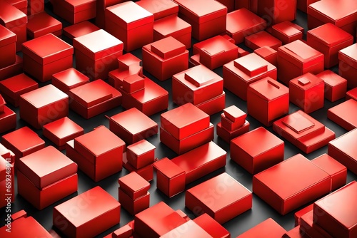 red small cubes boxes 