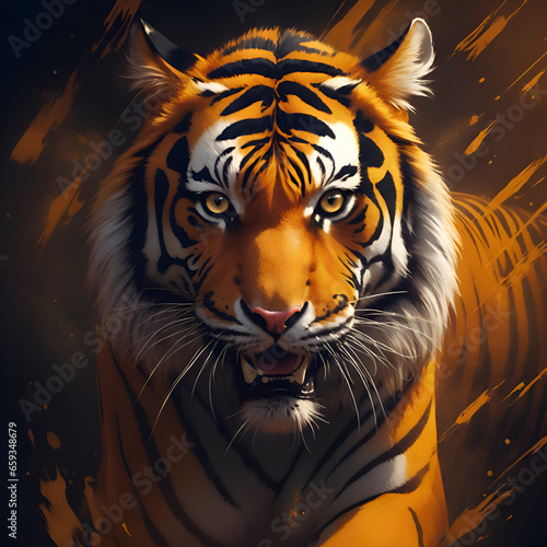 tiger head close up © katerinka