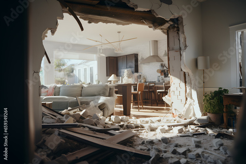 A Wall Being Knocked Down to Create an Open Floor Plan © Ployker