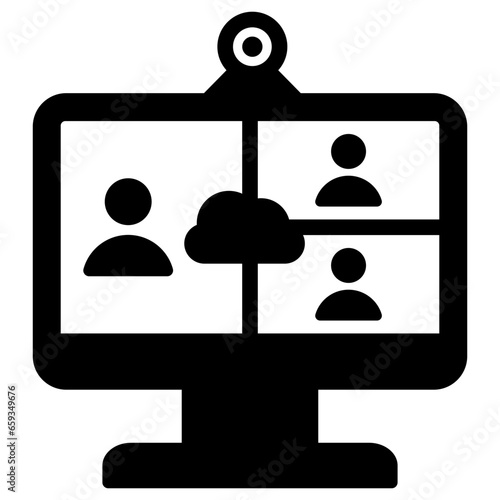 Web Conferencing Glyph Icon