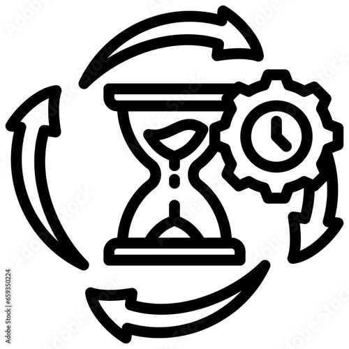 Processor Time Outline Icon