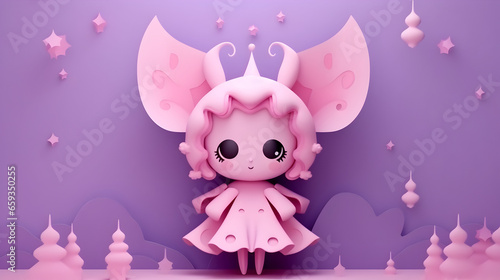 Wallpaper Mural Fairy tale 3d creature, Fairy with copy space, Cute fairy tale Torontodigital.ca