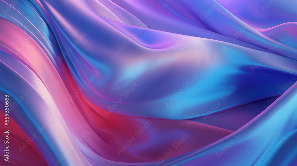 Obraz premium グラデーションのかかった淡い色の布地が描く曲線