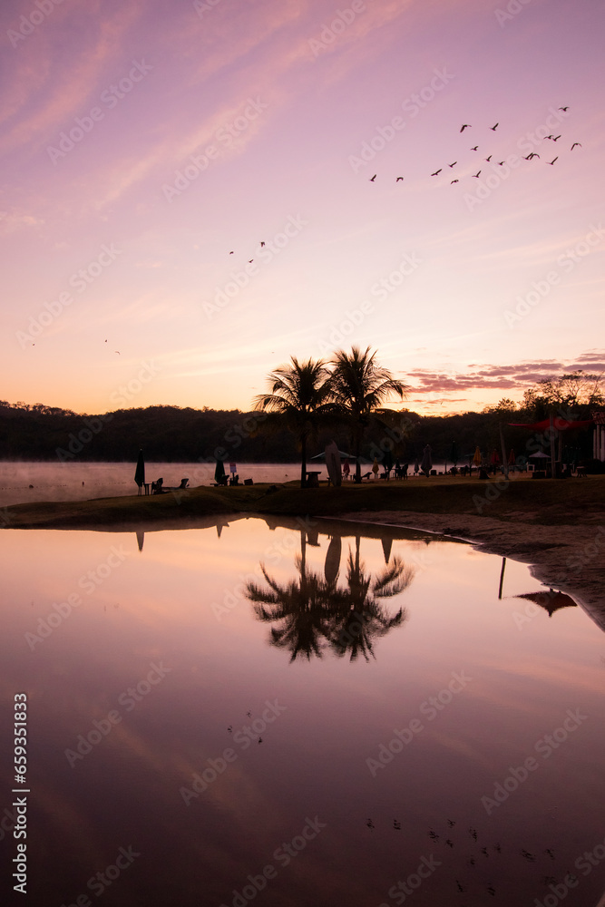 Obraz premium Beautiful Sunset in Brazilian Savannah. This Landscape is Located in center of Brazil.