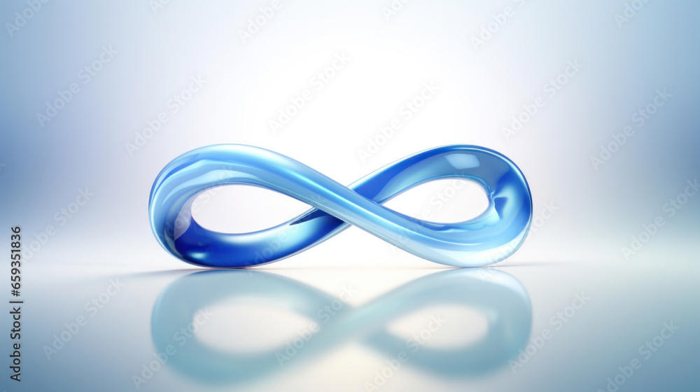 Blue infinity sign on white background Blue infinity sign on white background