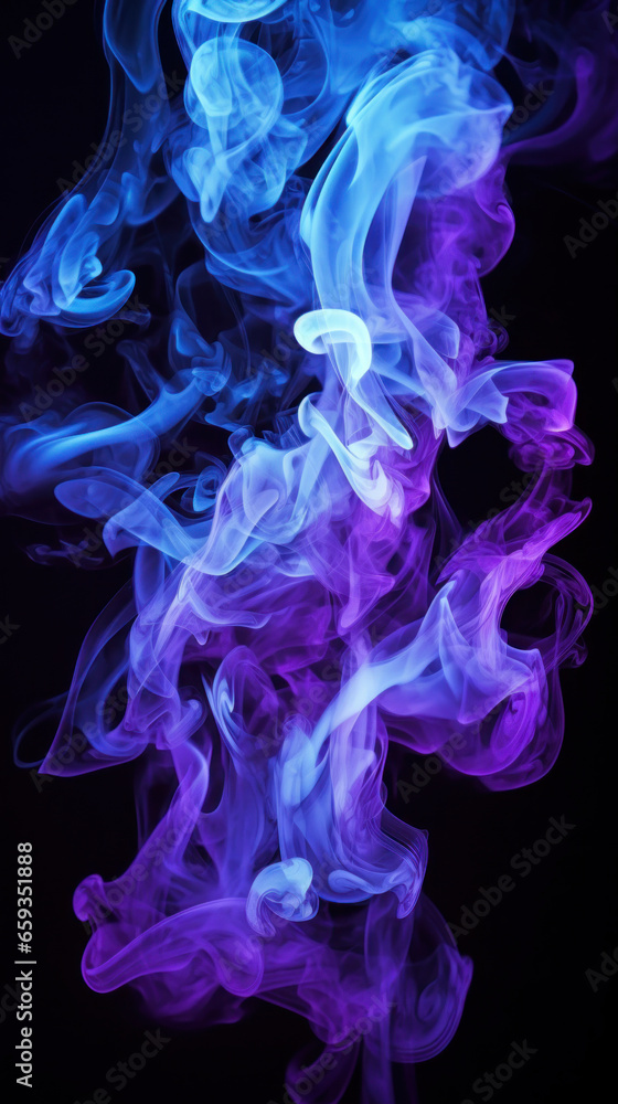 Purple and blue smoke on black background Purple and blue smoke on black background