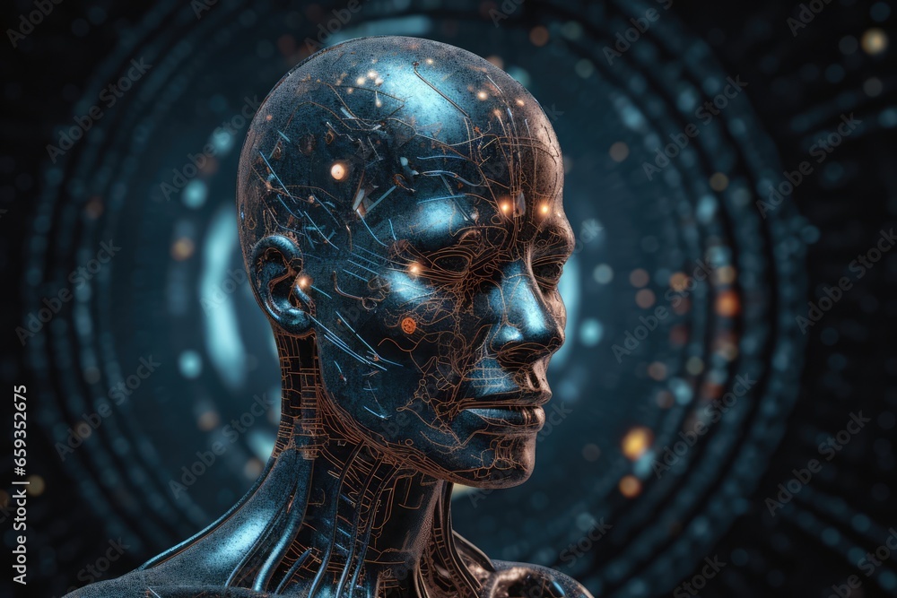 AI tech humanoid robotics concept a sci fi automation AI tech humanoid robotics concept a sci fi automation