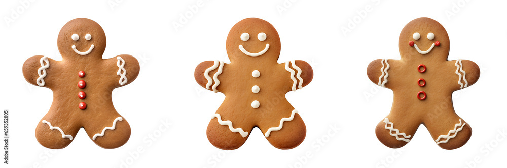 gingerbread cookies isolated on transparent background gingerbread cookies isolated on transparent background