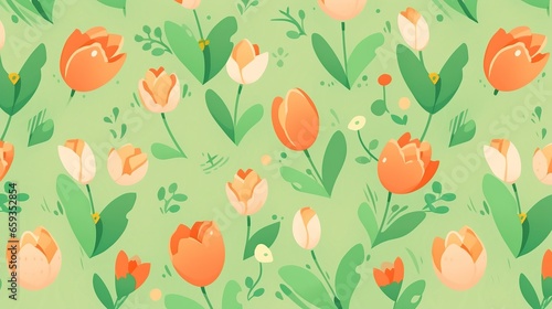 Wallpaper Mural Colorful hand drawn tulip flower cartoon background Torontodigital.ca