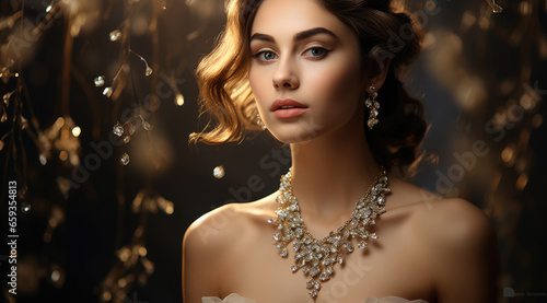  an beautiful woman in gold jewelry © Kien