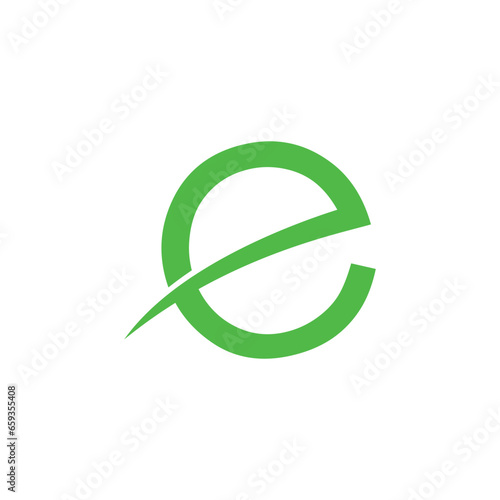 Letter e nature green e typography grass organic herbal landscaping gardening business, logo, design, brand identity, flat logo, company, editable, vector