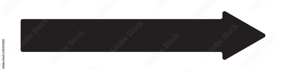 Long black arrow pointing to the right. Vector design element isolated on white background Long black arrow pointing to the right. Vector design element isolated on white background