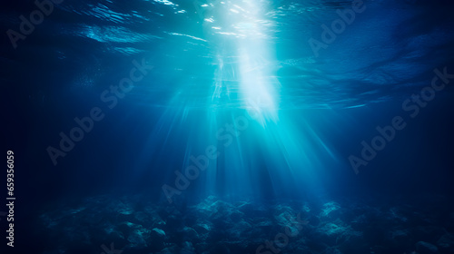 Abstract background for presentation with beautiful highlights and shadows, volumetric light, Rays of light underwater © Alexandr