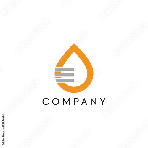 Water drop lines business, logo, design, brand identity, flat logo, company, editable, vector
