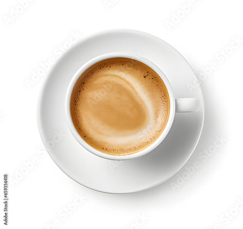 a cup of coffee in white background ai generative