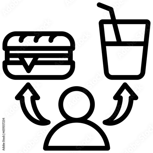 Depending Outline Icon