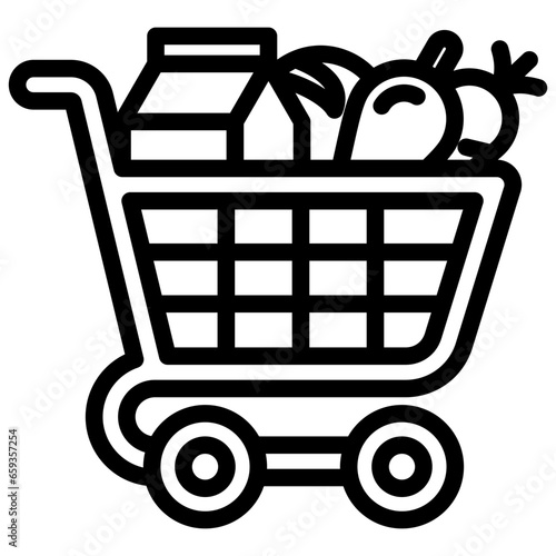 Grocery Delivery Outline Icon