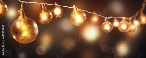 Beautiful lights decoration for Christmas or New Year holiday. Photography for background