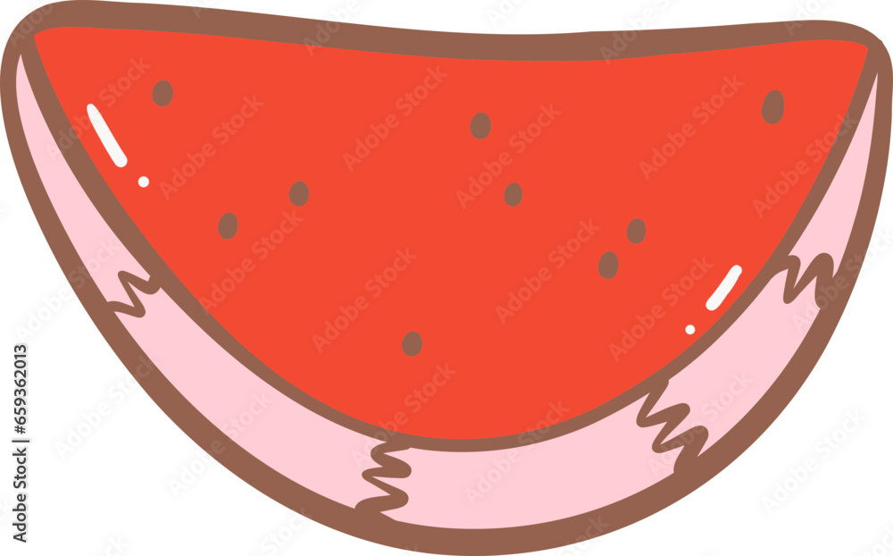 Cute Watermelon Doodle, Hand Drawn Summer Fruit Illustration Cute Watermelon Doodle, Hand Drawn Summer Fruit Illustration