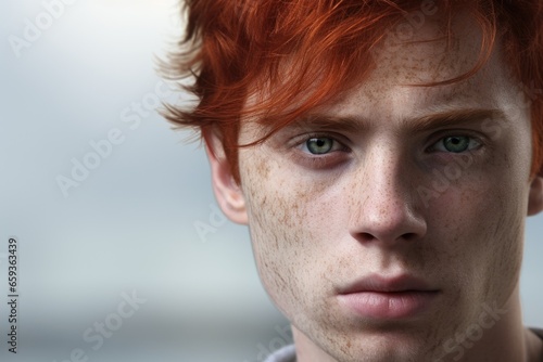 A close-up shot of a person with vibrant red hair. This image can be used to represent individuality, beauty, or uniqueness in various projects.
