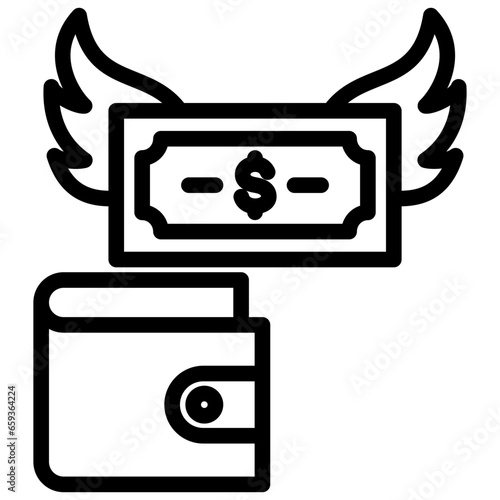 Spending Money Outline Icon