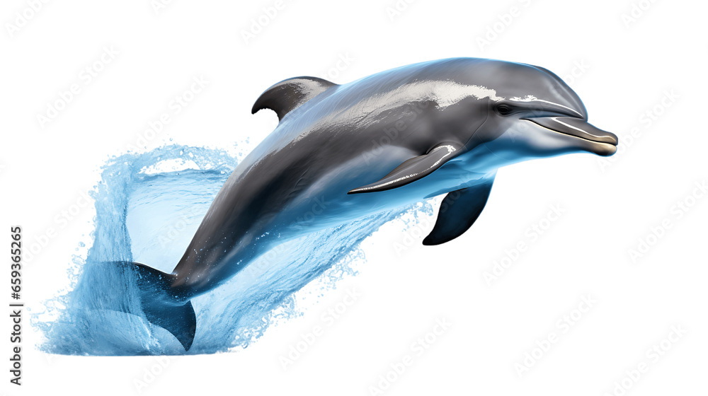 Joyful Aquatic Dolphin Leaping Isolated on Transparent or White Background, PNG Joyful Aquatic Dolphin Leaping Isolated on Transparent or White Background, PNG