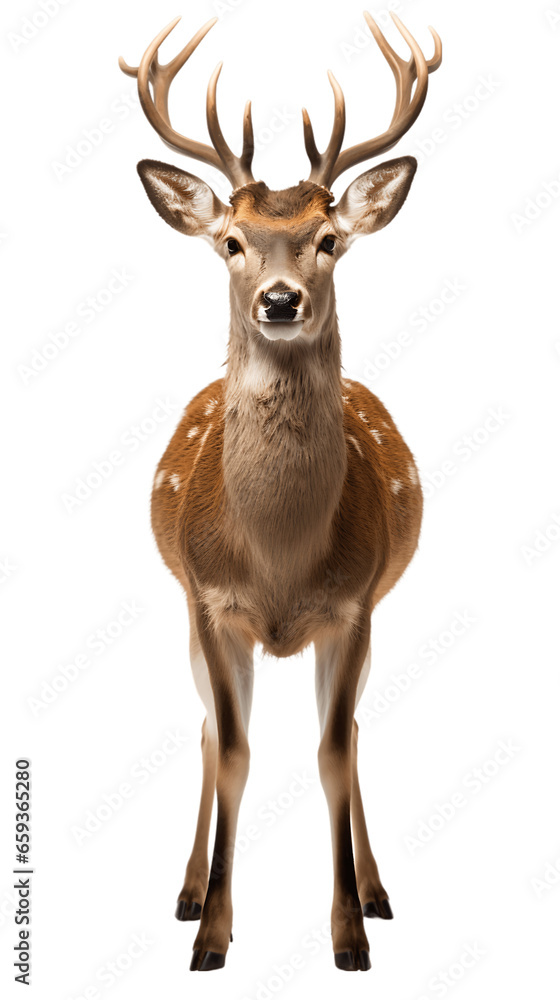 Forest Deer in Natural Stance Isolated on Transparent or White Background, PNG Forest Deer in Natural Stance Isolated on Transparent or White Background, PNG