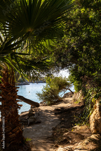 Walkway along the bay of Cala Gran  Cala d Or  Mallorca