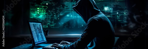 hacker in a dark  underground setting  highlighting cybersecurity challenges in the digital realm.