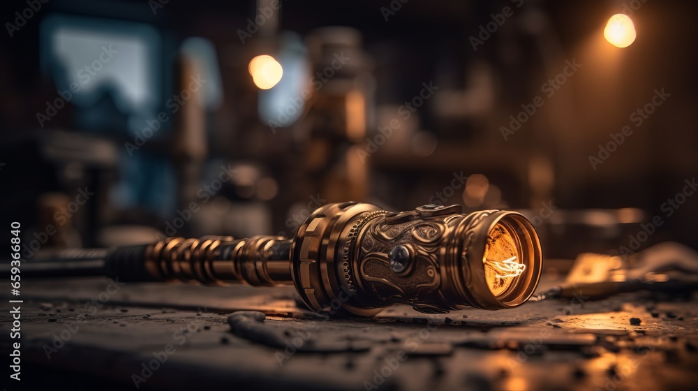 Enchanting Glow: Captivating Candlelight on a Festive Table, generative AI Enchanting Glow: Captivating Candlelight on a Festive Table, generative AI