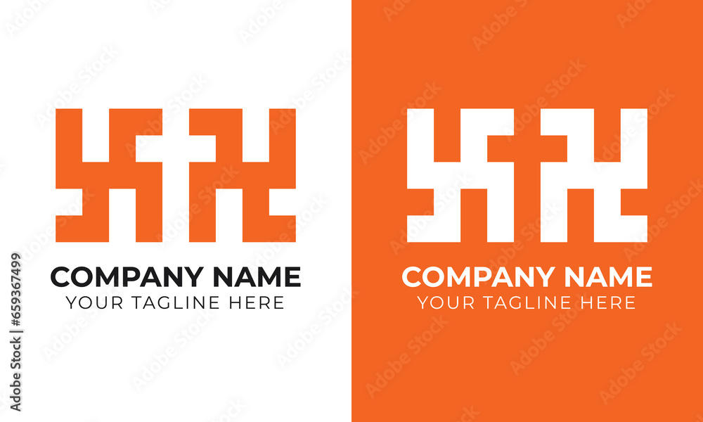 Obraz premium Creative modern minimal monogram business logo design template