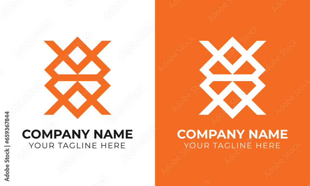 Creative modern minimal abstract monogram initial letter xxxx logo design template Creative modern minimal abstract monogram initial letter xxxx logo design template