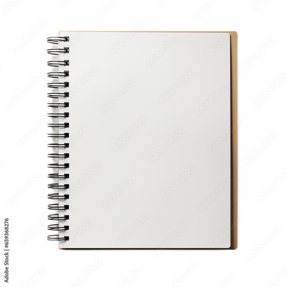 blank notebook isolated on white background, , PNG, transparent background