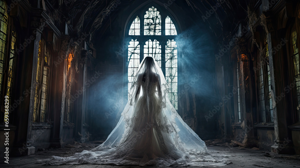 Ghostly Bride in a Forgotten Chapel Ghostly Bride in a Forgotten Chapel
