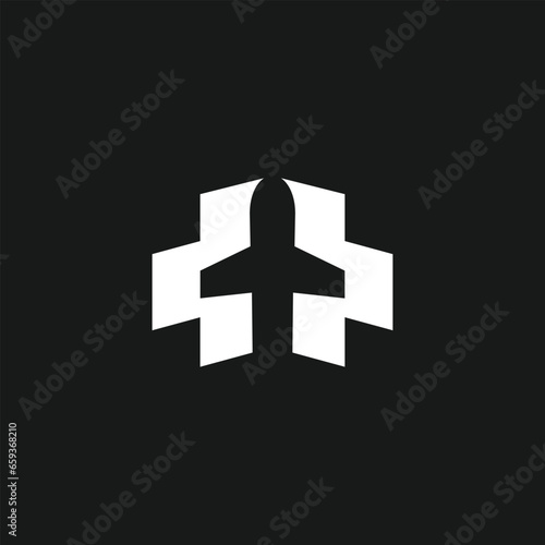 air medical travel plane logo template