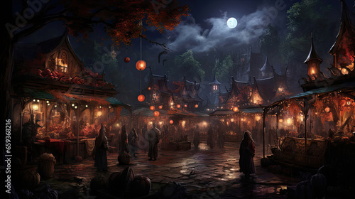 Witches' Market under Blood Moon