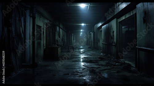 Abandoned Haunted Hospital Corridor photo