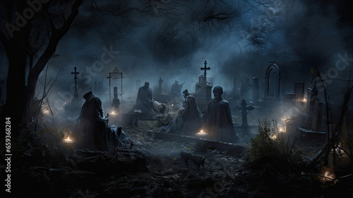 Graveyard Picnic with Ghostly Guests