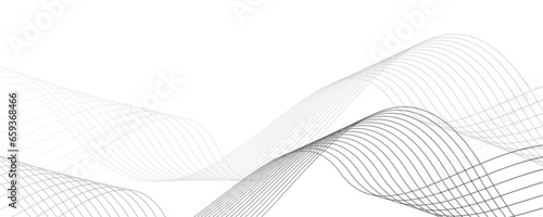 Abstract wavy grey technology liens on white background. Digital frequency track equalizer. Vector illustration, Wavy stylized it make using blend tool. Digital frequency track equalizer.