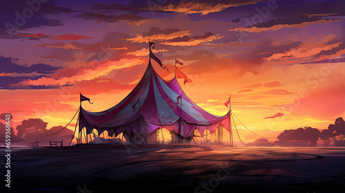 Sinister Circus Tent at Dusk