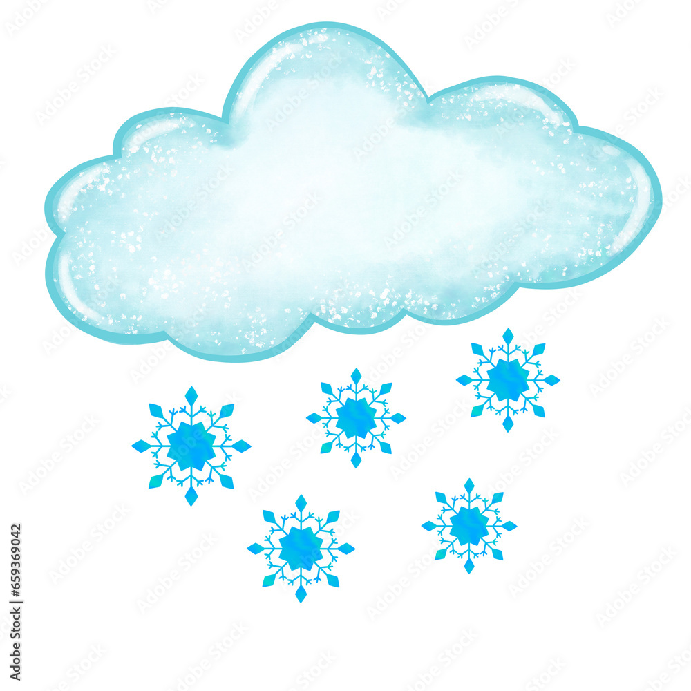 cloud and snowflakes illustration