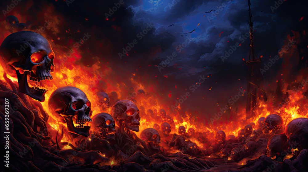 Skulls in the Flames of a Midnight Bonfire Skulls in the Flames of a Midnight Bonfire
