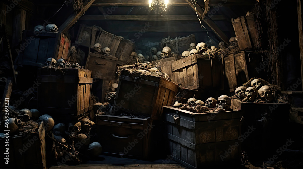 Skulls in a Haunted Attic